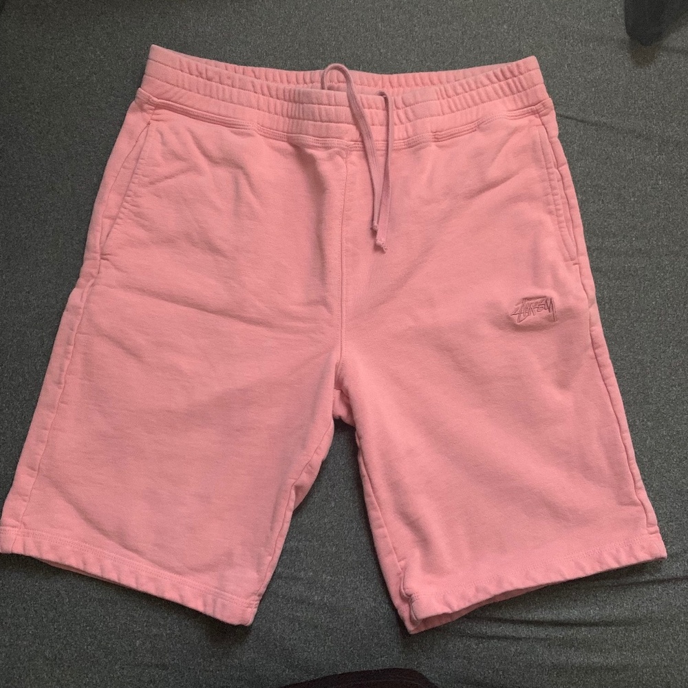 Fleece Stussy Salmon Pink Sweat Shorts